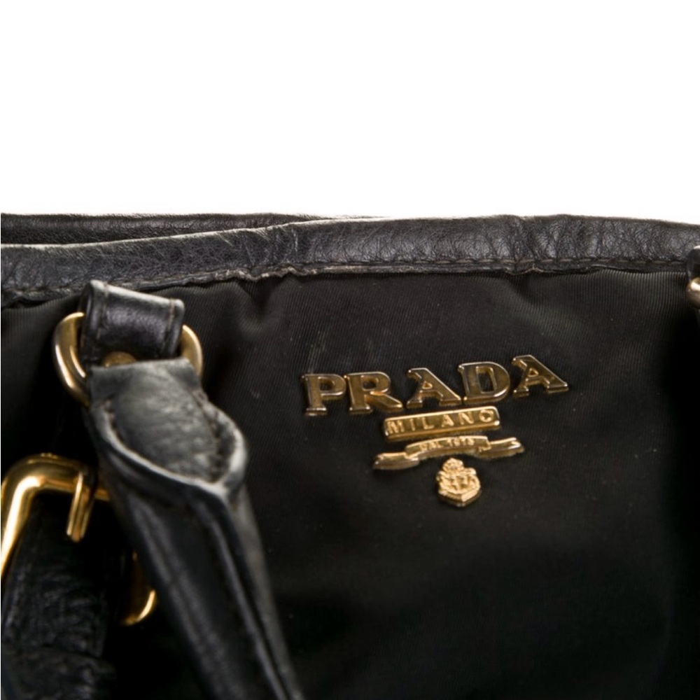 Prada Leather-Trim Tessuto Handle Bag - Picture 6 of 7